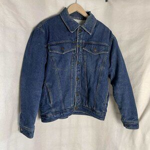 EUC Stratford Collection Blue Sherpa Lined Denim Jacket size Medium